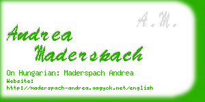 andrea maderspach business card